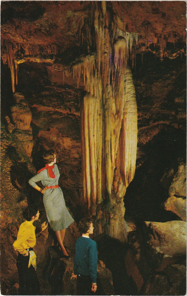 Specter Column - Caverns of Luray, Virginia - Postcard, c. 1950s