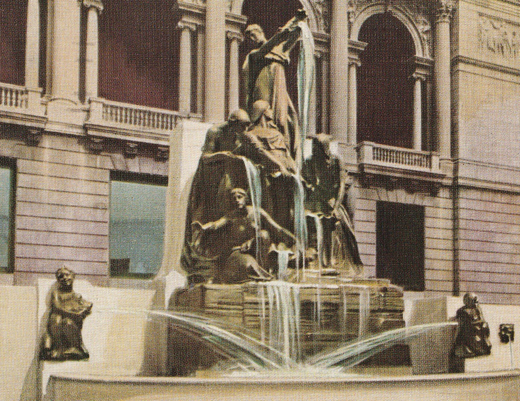 Spirit of the Great Lakes Fountain Chicago Postcard Close Up