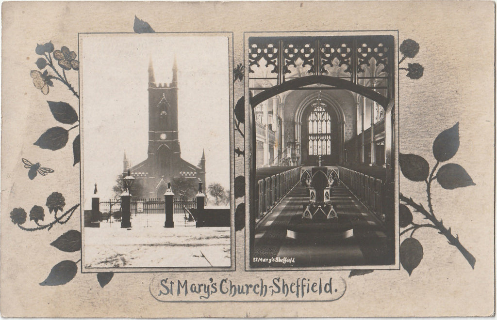 St. Mary's Church - Sheffield, England - RPPC, c. 1910s