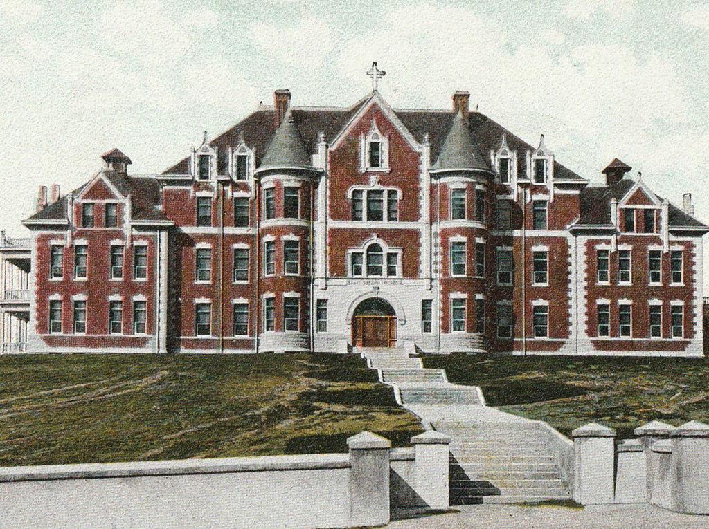 St. Joseph's Hospital South Bend IN Antique Postcard Close Up 2