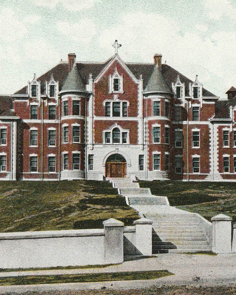 St. Joseph's Hospital South Bend IN Antique Postcard Close Up 3