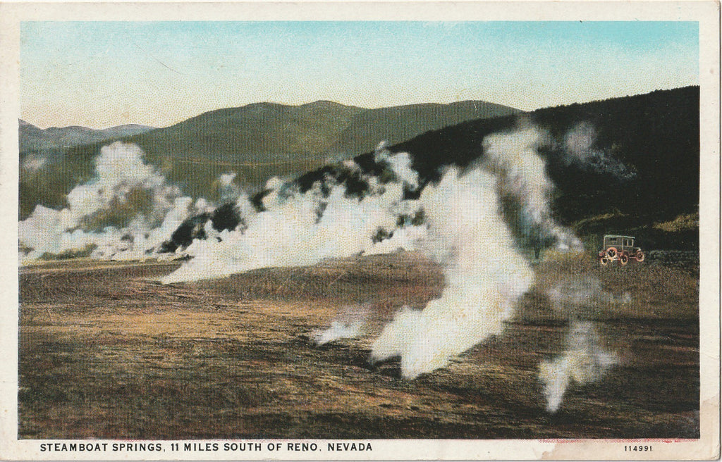 Steamboat Springs 11 Miles South Of Reno Nevada Postcard 