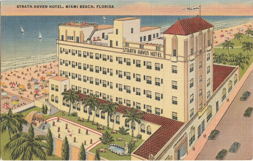 Strath-Haven Hotel Miami Beach Florida Postcard