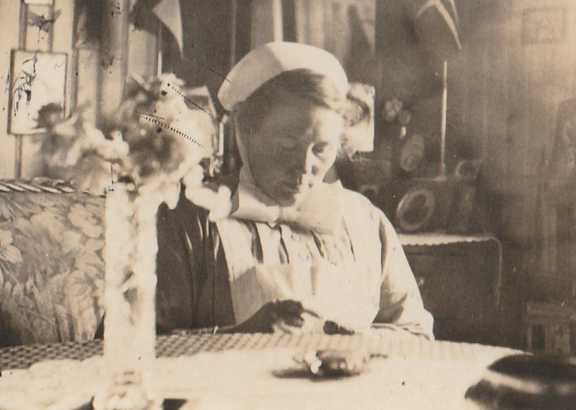 Swedish Nurse Antique Photo Close Up 2