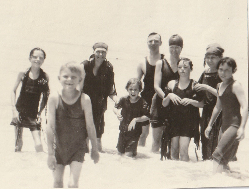 Swimsuits and Seaweed 1920s Vintage Photo Close Up 2