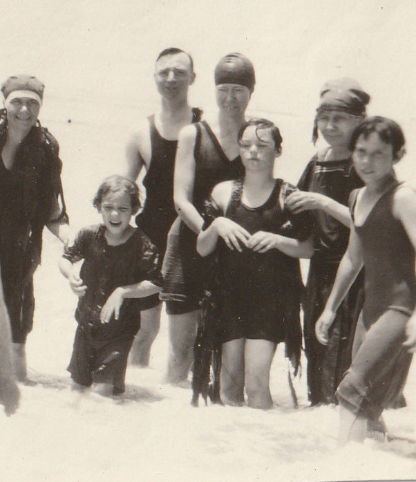 Swimsuits and Seaweed 1920s Vintage Photo Close Up 4