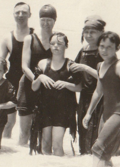 Swimsuits and Seaweed 1920s Vintage Photo Close Up 5