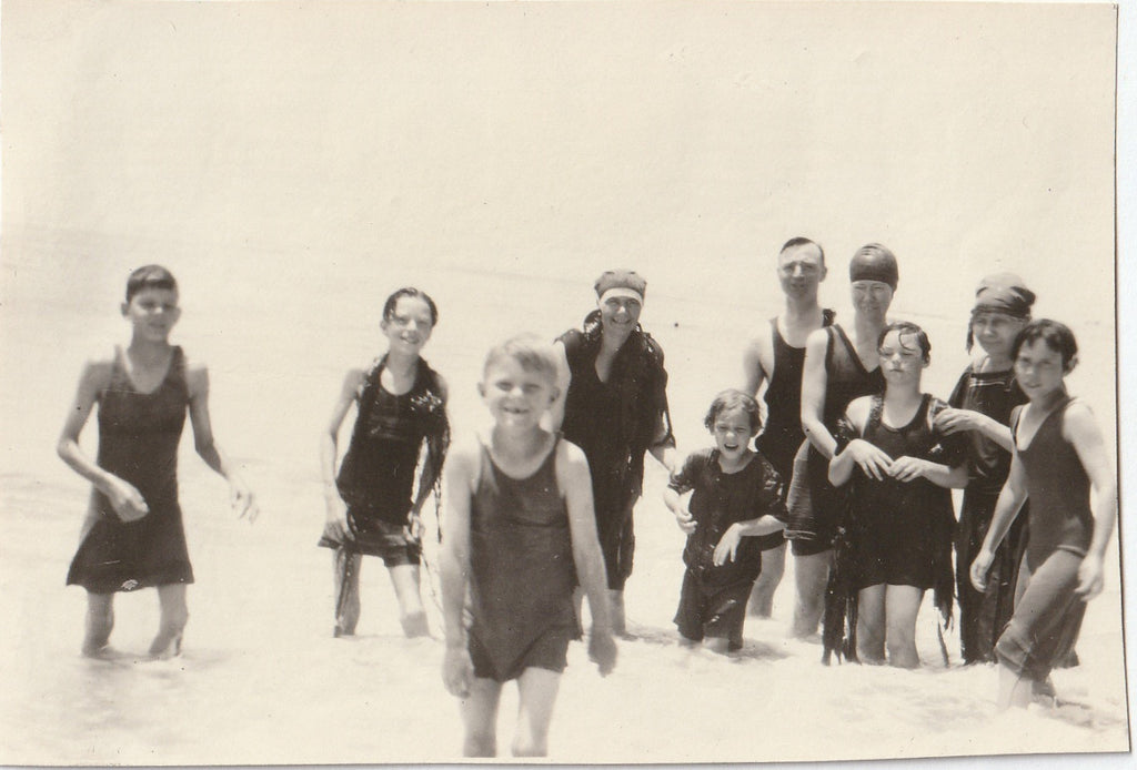 Swimsuits and Seaweed 1920s Vintage Photo