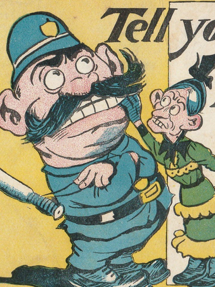 Tell Your Troubles to a Policeman Antique Postcard Close Up 2