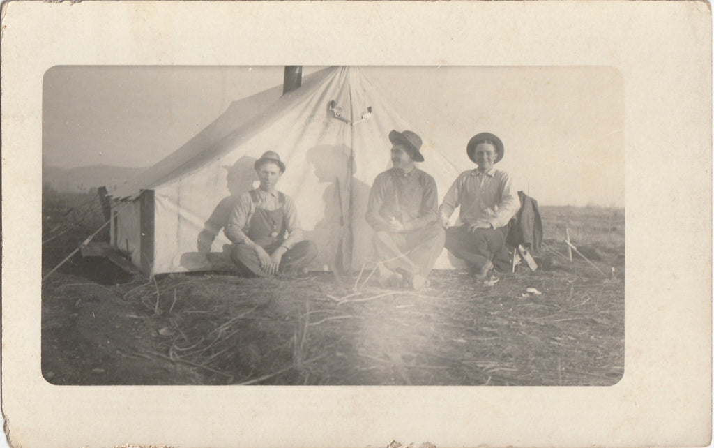 Tent Camping Boise Idaho Antique Photo RPPC