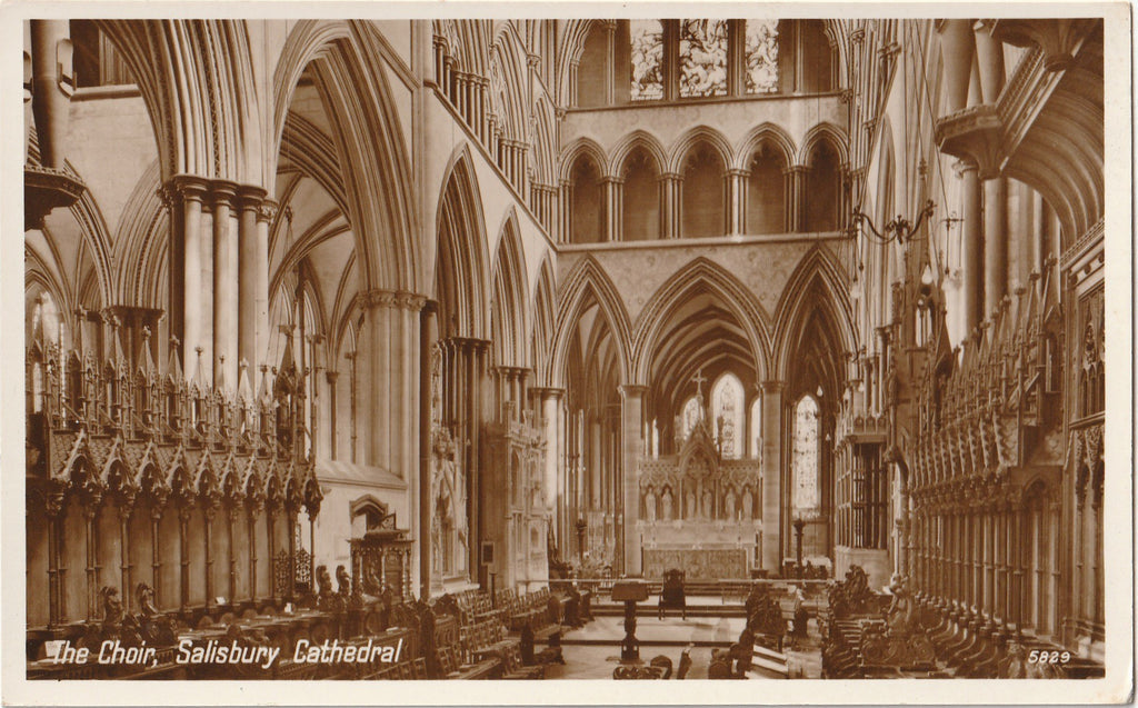 The Choir - Salisbury Cathedral - Wiltshire, England - RPPC, c. 1954