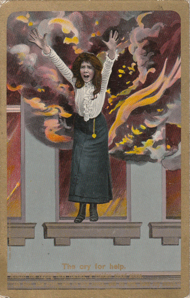 The Cry For Help - Theodor Eismann - Theochrom Serie No. 1167 - SET of 4 - Postcards, c. 1909
