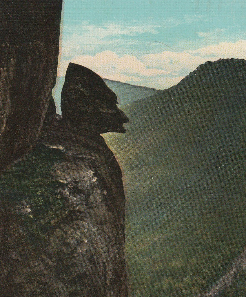 The Devil's Head - Rocky Broad River - Chimney Rock Section, North Carolina - Postcard, c. 1940s Close UP