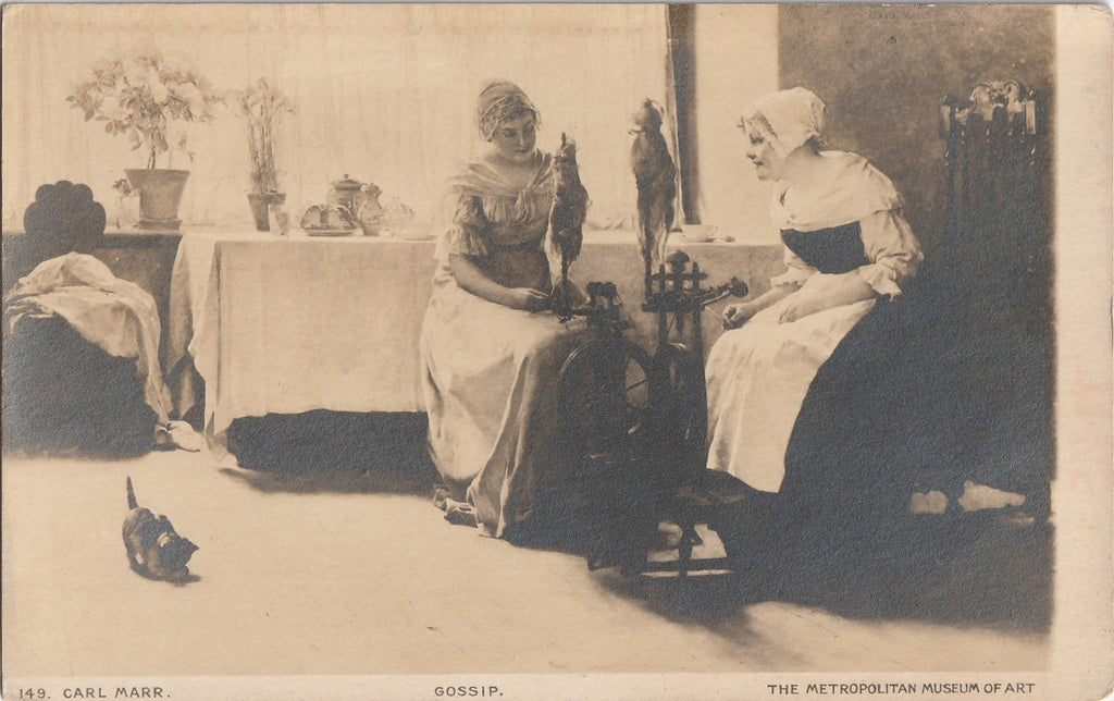 The Gossip - Carl Von Marr - Metropolitan Museum of Art - RPPC, c. 1910s