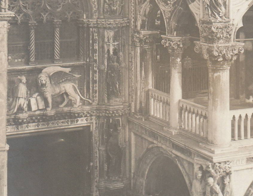 The Lion of Saint Mark - St. Mark Cathedeal, Venice RPPC Close Up 2