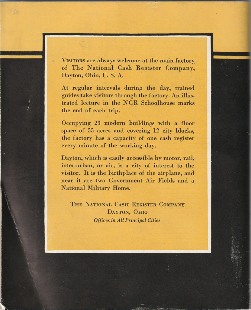 The Money of the World - The National Cash Register Company - A Century of Progress - Booklet, c. 1934 - Back Cover