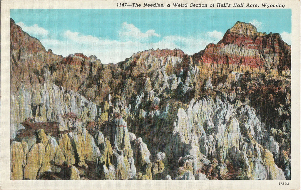 The Needles Hell's Half Acre Wyoming Postcard