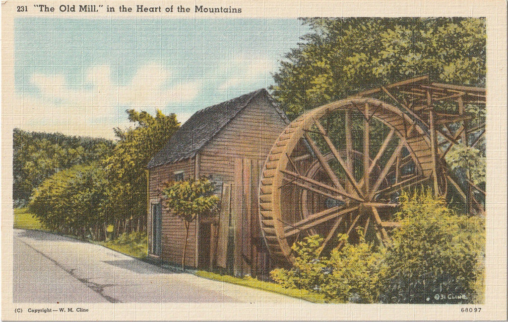 The Old Mill in the Heart of the Mountains TN Postcard