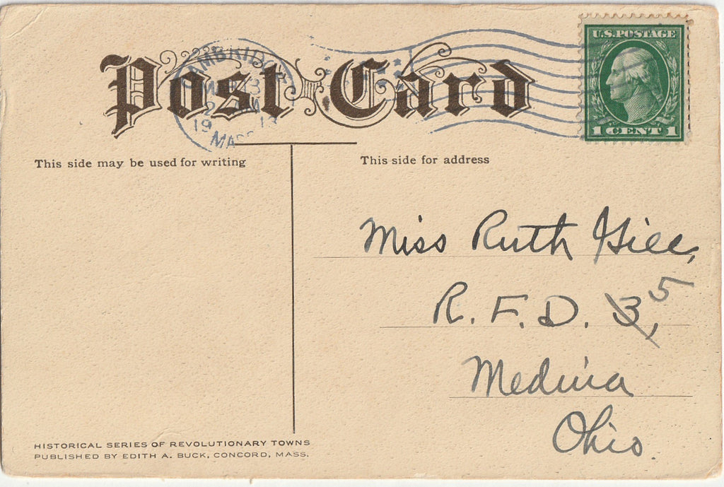 The Pickering House - Salem, MA - Postcard, c. 1900s Back