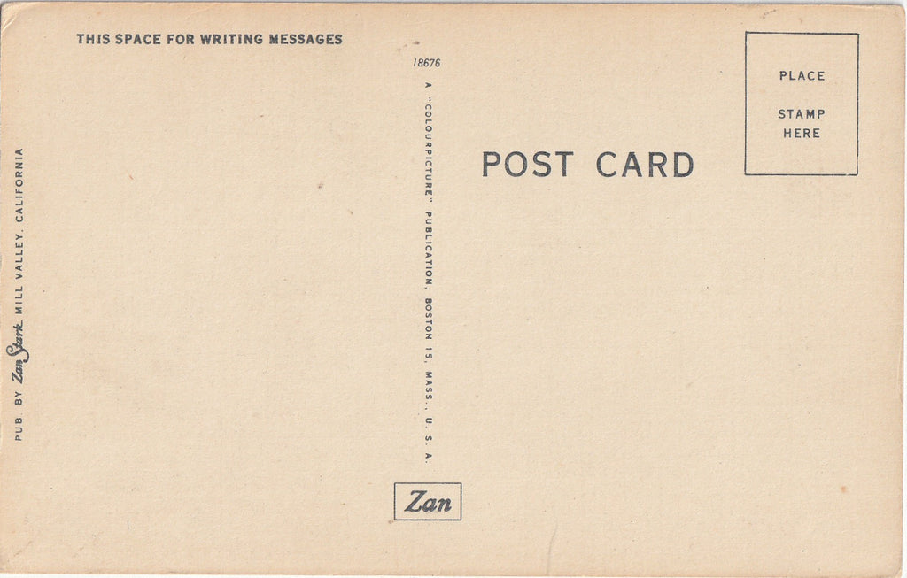 The Redwoods - Joseph B. Strauss Poem - Postcard, c. 1940s Back