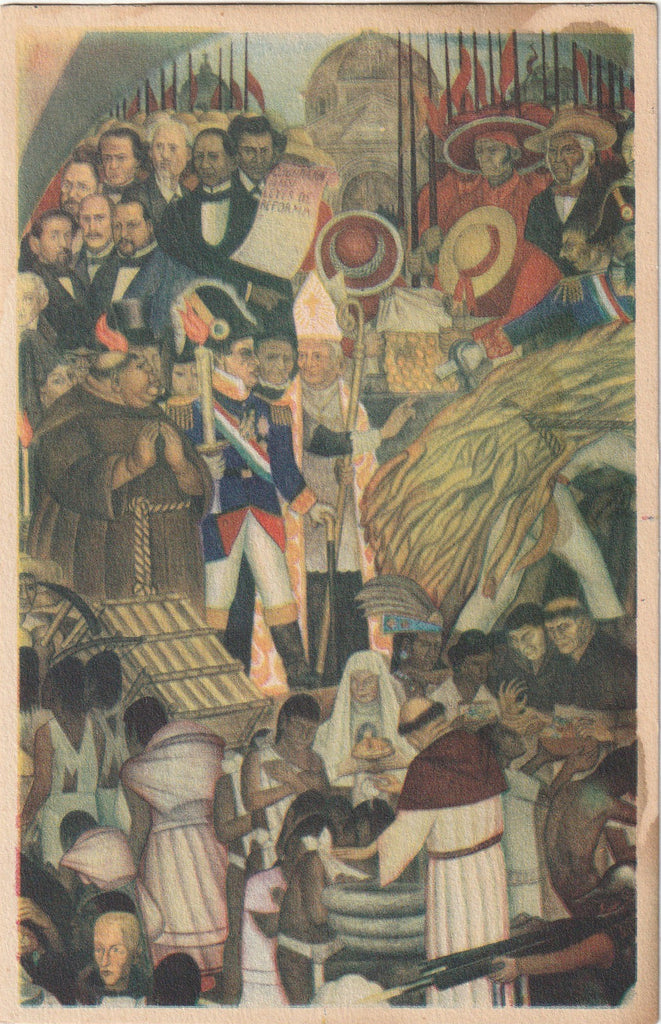 The Reform, Baptism of the Indians - National Palace, Mexico - Diego Rivera - Postcard, c. 1930s