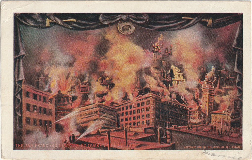 The San Francisco Disaster by Quake and Fire 1906 - The James Lee Co. Postcard, c. 1900s