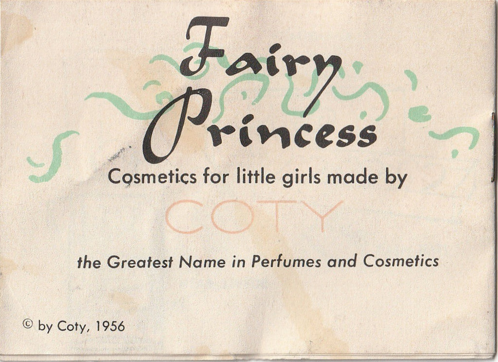 The Secret of the Magic Wand - Fairy Princess Cosmetics for Little Girls by Coty - Booklet, 1956 Back Cover