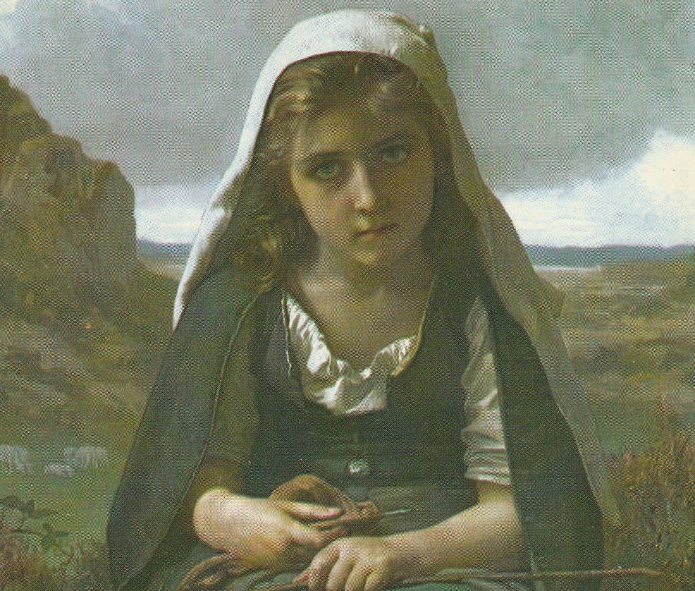 The Shepherdess William Adolphe Bouguereau Postcard Close Up