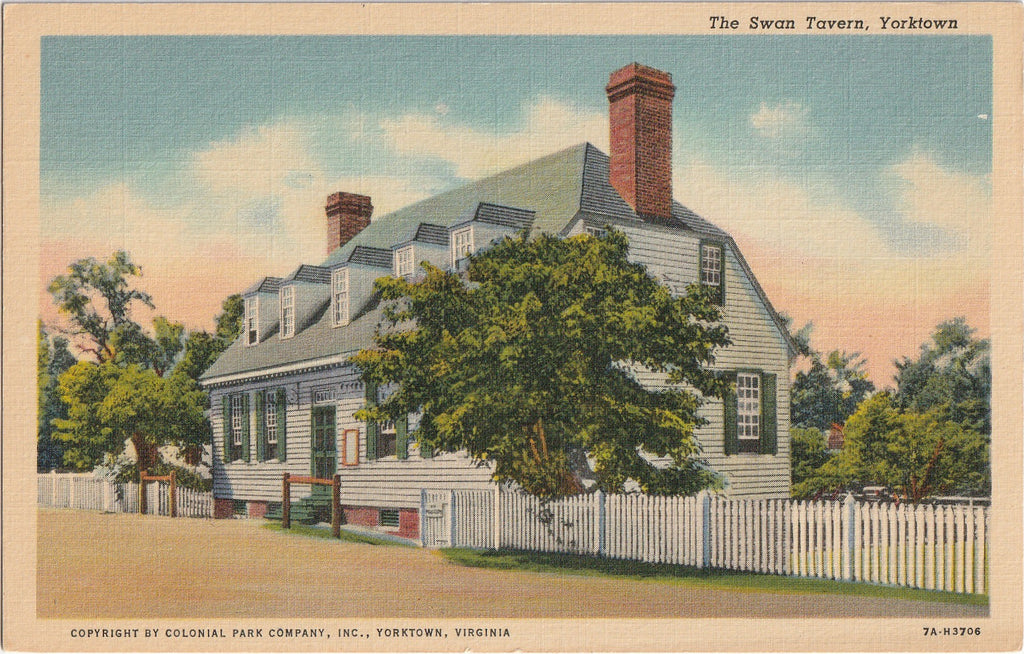 The Swan Tavern Yorktown Virginia Postcard