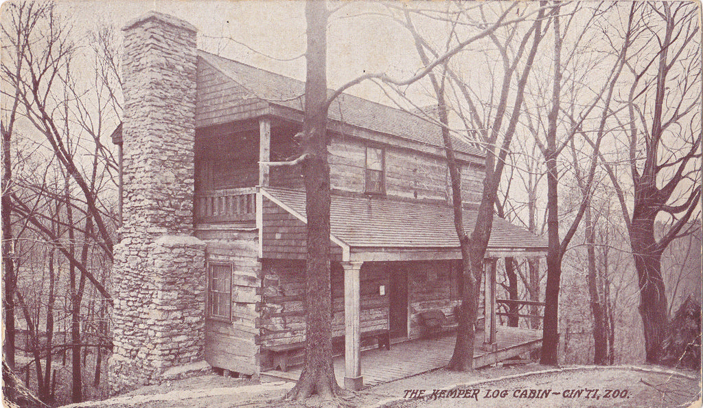 Kemper Log Cabin Cincinnati Zoo Postcard