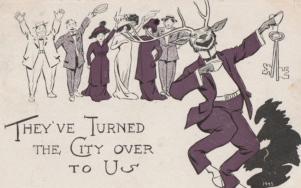 They've Turned The City Over To Us BPOE ELKS Postcard Close Up