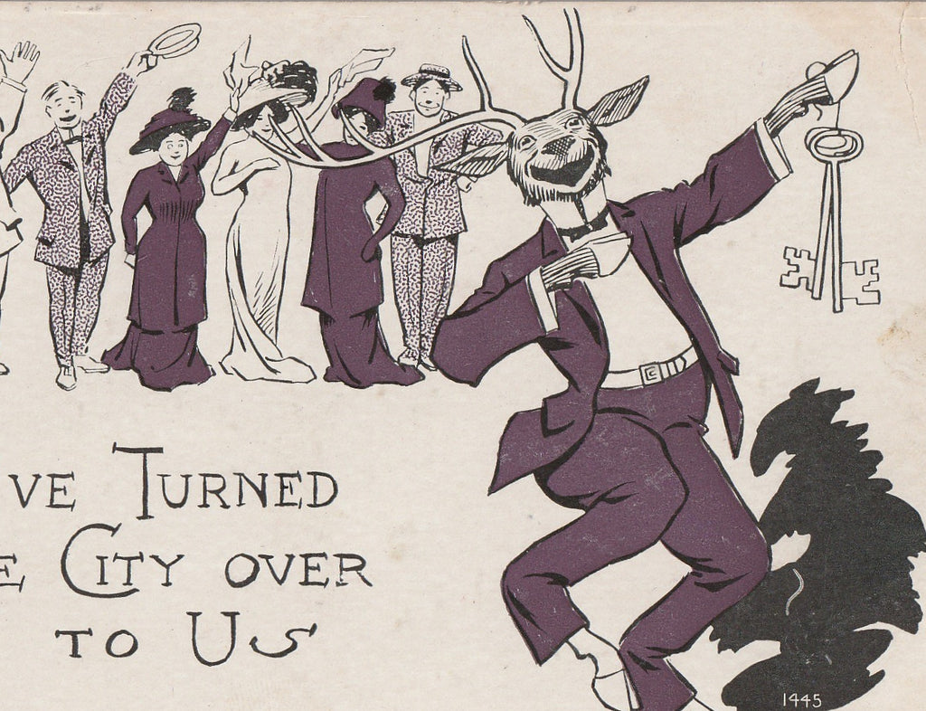 They've Turned The City Over To Us BPOE ELKS Postcard Close Up 2