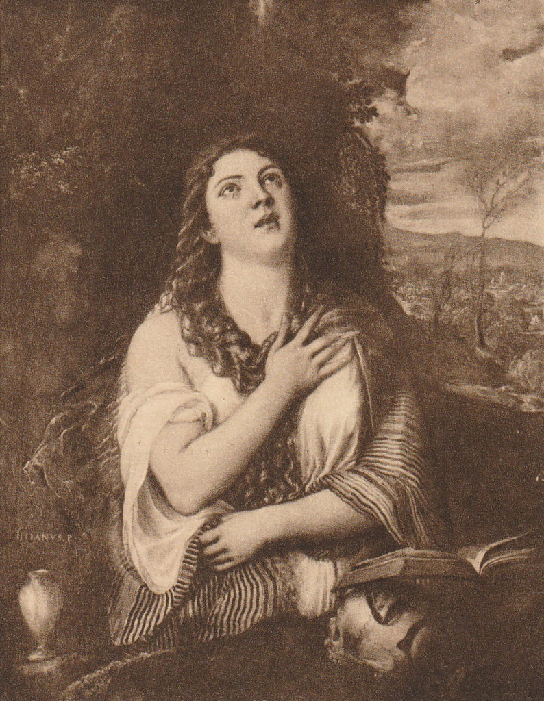 Mary Magdalene Tiziano Vecellio Postcard Close Up