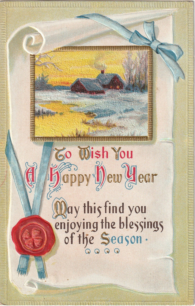 To Wish You a Happy New Year - Blessings of the Season - SET of 2 - Postcards, c. 1910s