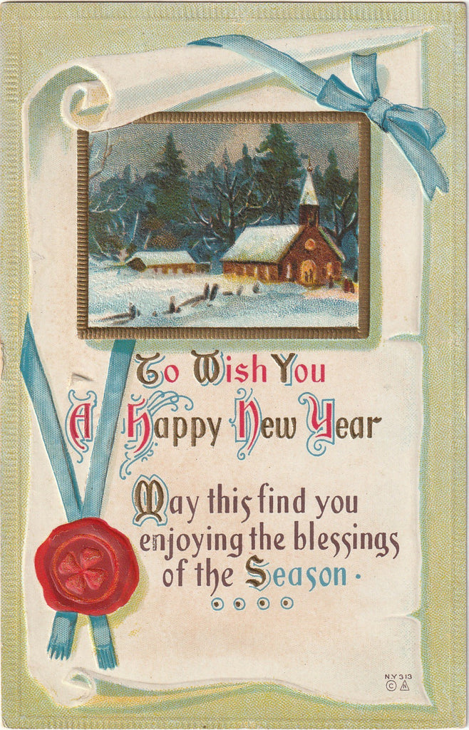 To Wish You a Happy New Year - Blessings of the Season - SET of 2 - Postcards, c. 1910s