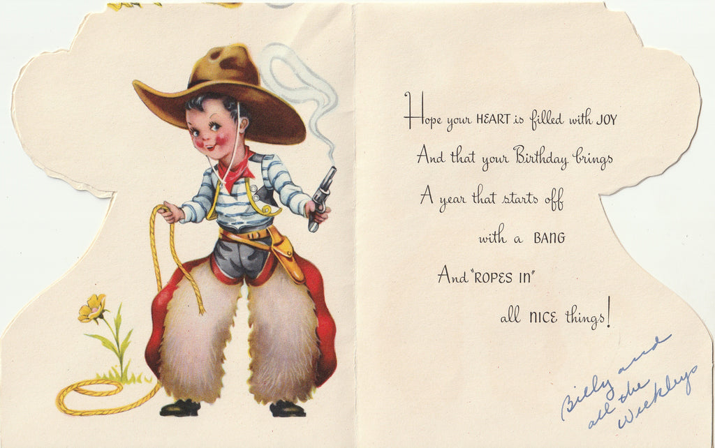 To a Fine Chap on His Birthday - Card, c. 1940s Inside