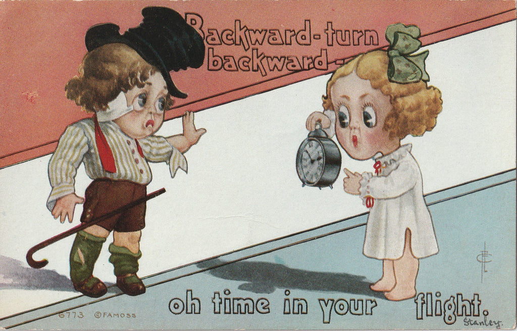 Turn Backwards Oh Time Frederick L Cavally Postcard