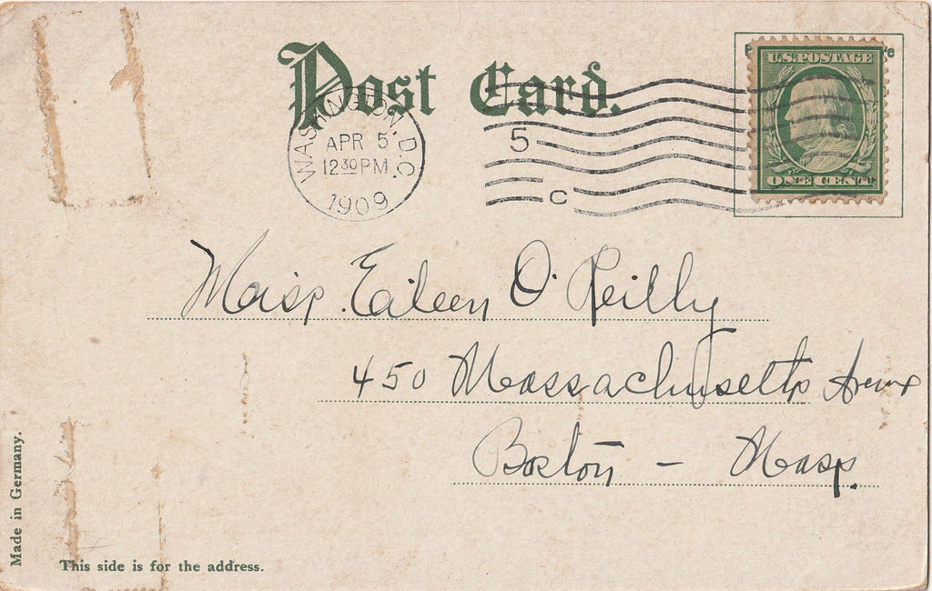 U. S. Congressional Library Postcard Back