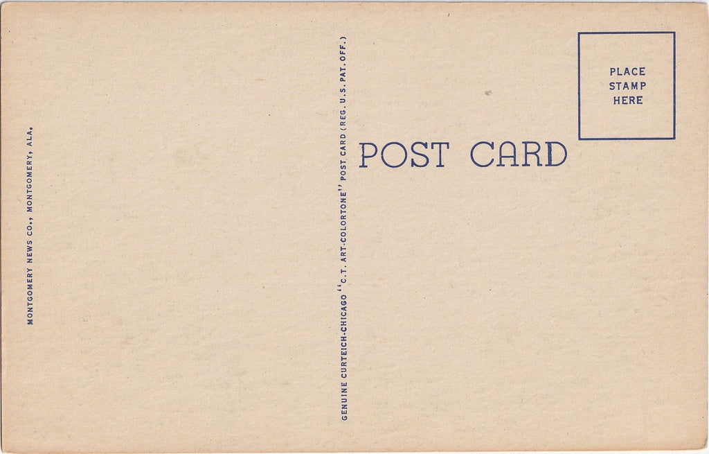 U.S. Post Office Montgomery Alabama Postcard Back