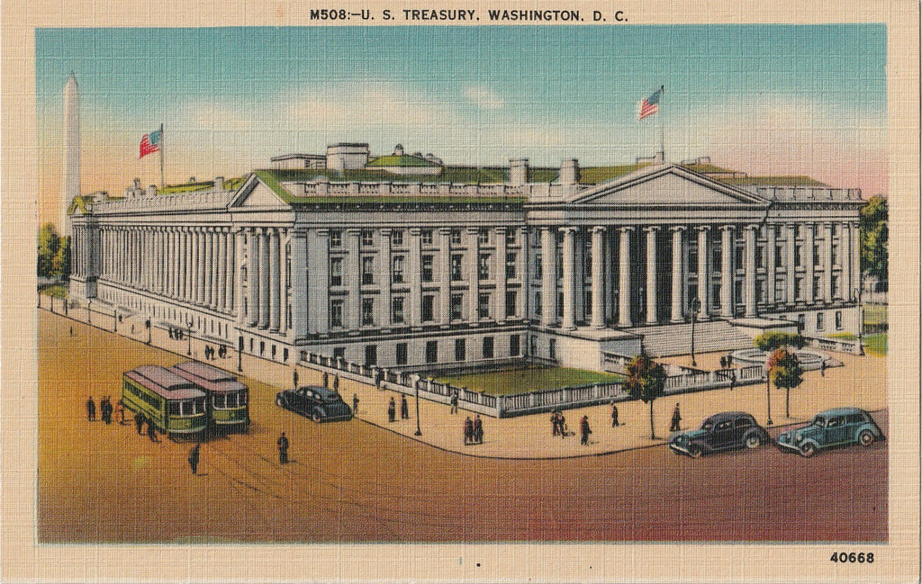 U. S. Treasury Washington D.C. Vintage Postcard