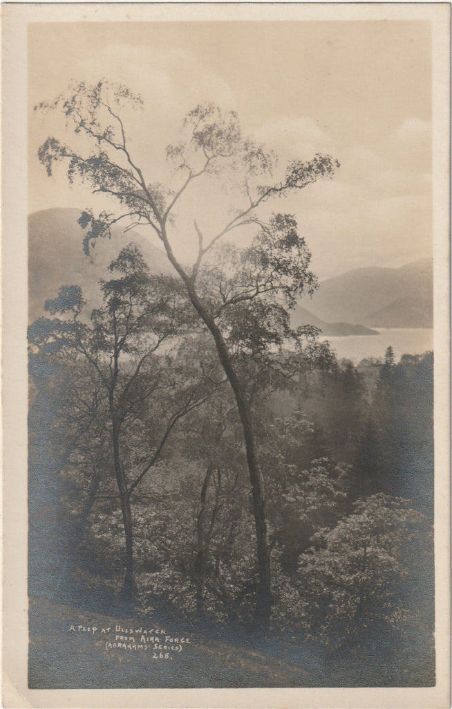 A Peep at Ullswater from Air Force - Lake District, England - RPPC, c. 1910s