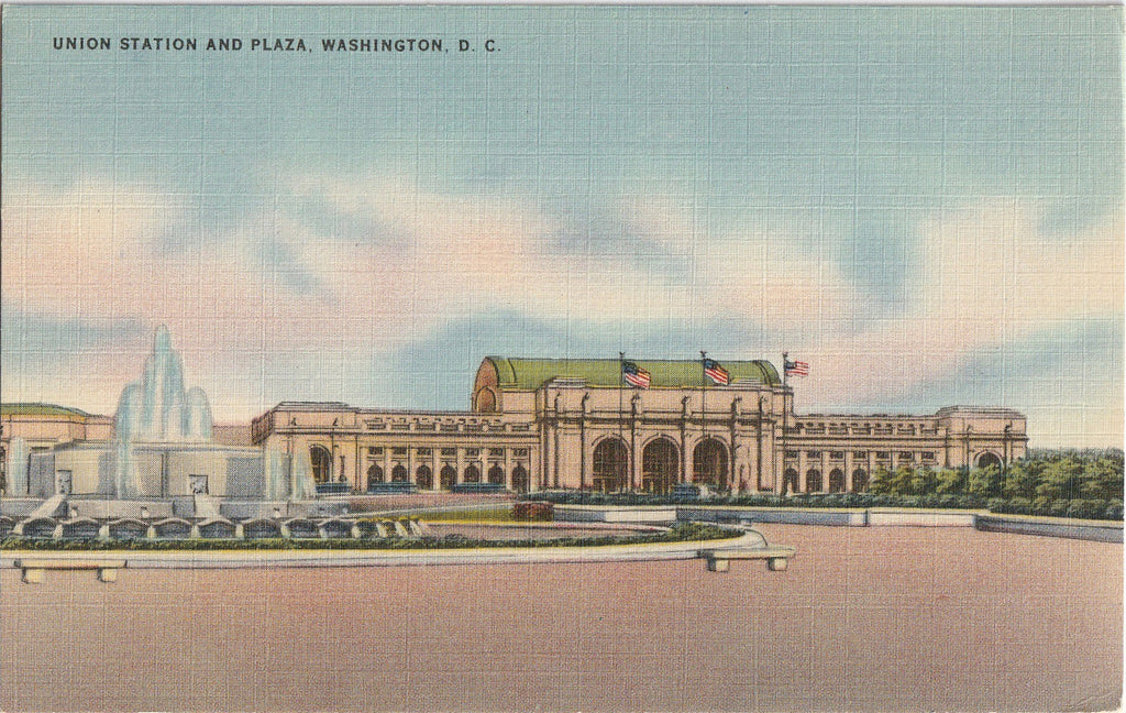 Union Station and Plaza Washington DC Postcard