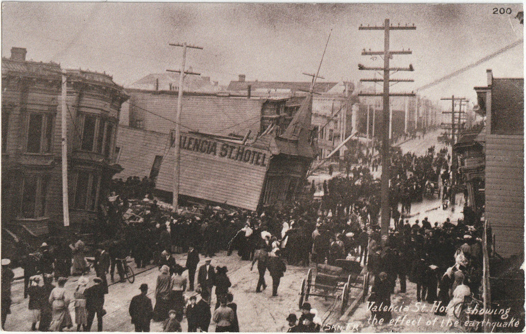 Valenica Street Hotel Showing the Effect of the Earthquake - San Francisco, CA - Postcard, c. 1906