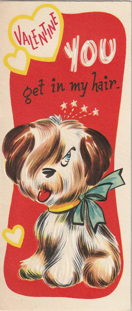 Valentine You Get in My Hair Sheepdog Card