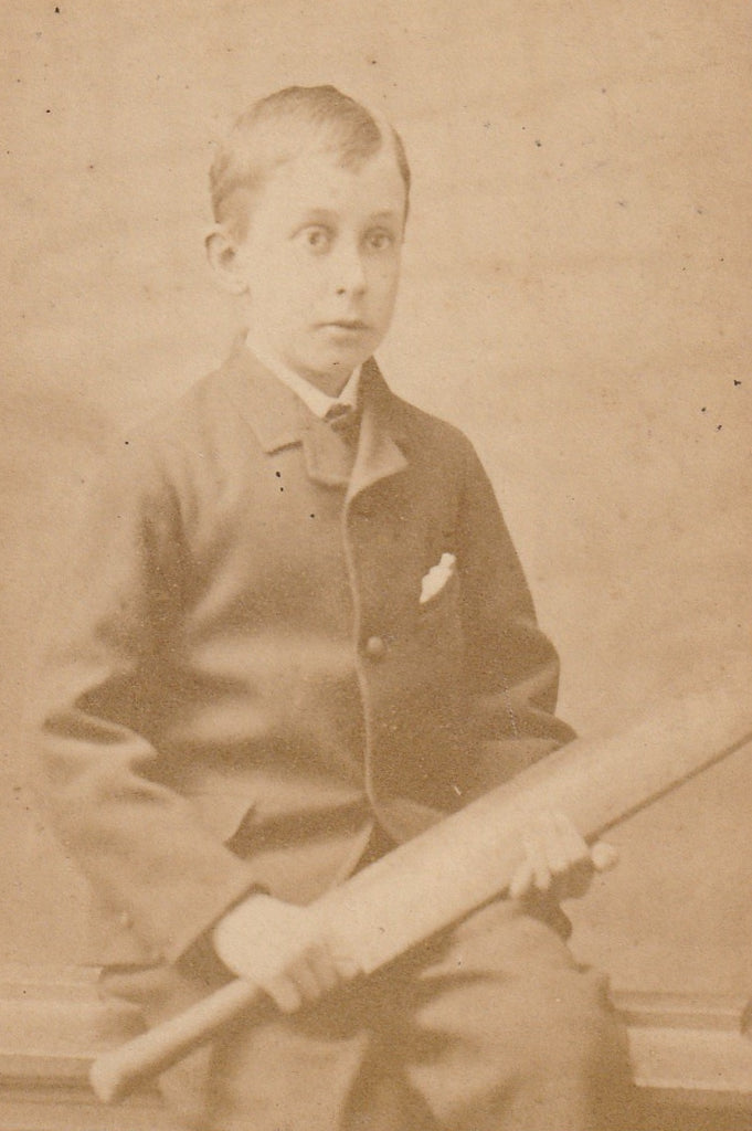 Victorian Cricketer Boy CDV Close Up 