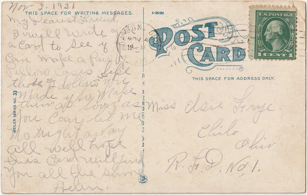 Vista, National Cash Register Company - Dayton, OH - Postcard, c. 1920s Back