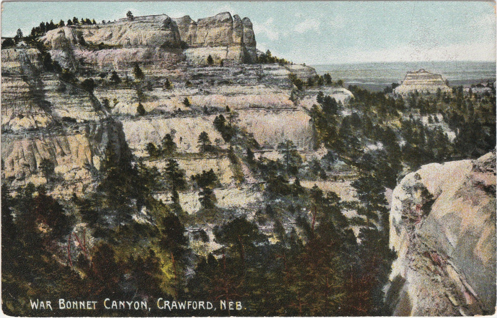 War Bonnet Canyon Crawford NE Antique Postcard