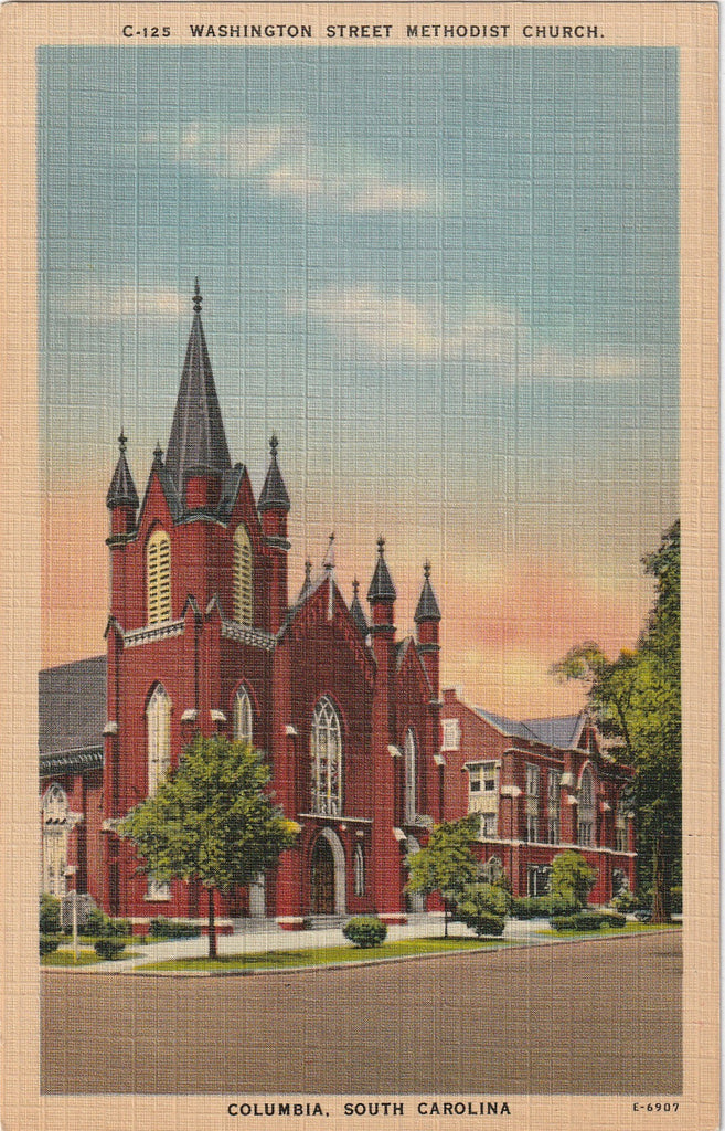 Washington Street Methodist Church - Columbia, South Carolina - Postcard, c. 1930s