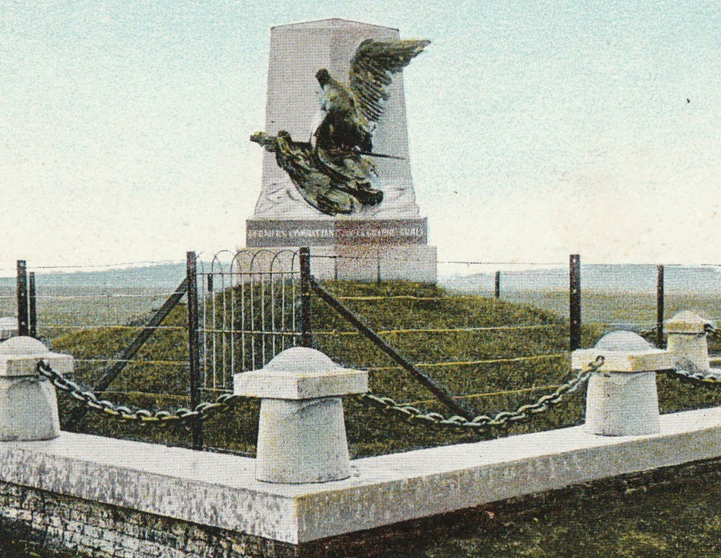 Battle of Waterloo Monument Belgium Antique Postcard Close Up 2