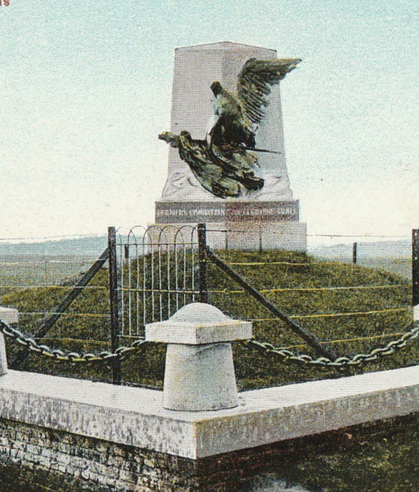 Battle of Waterloo Monument Belgium Antique Postcard Close Up 3